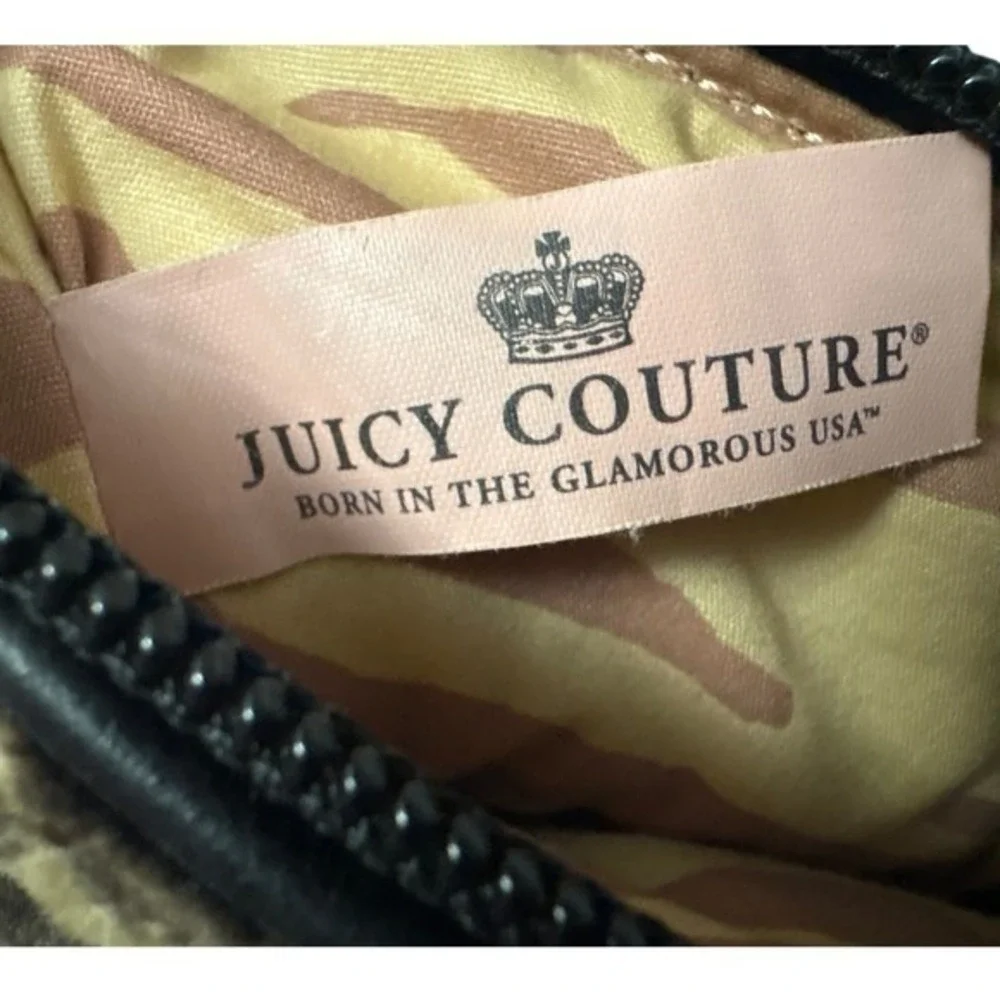 Vintage Juicy Couture Leopard Velour Cat Wristlet Wallet‎ ID Window Y2K McBling
